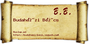 Budaházi Bács névjegykártya